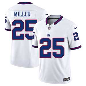 Dante Miller G-Men White Throwback Stitched Men #25 Jerseys 604846-746 - Image 1