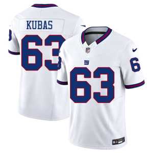 Jake Kubas Throwback White Mens #63 NFL Big Blue Jerseys 232018-272 - Image 1