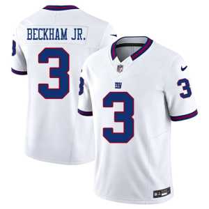 Odell Beckham Jr. G-Men Throwback White Men NIL #3 Jersey 390035-397 - Image 1