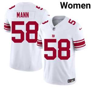 Ben Mann White #58 Stitched NY Women Jerseys 129989-523 - Image 1