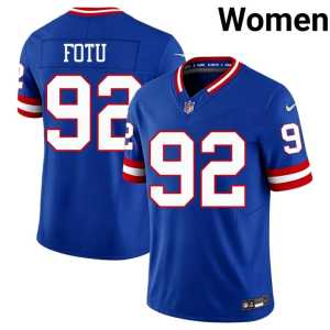 Michael Strahan Jints #92 Women's Throwback NFL Royal Jerseys 211082-429 - Image 1