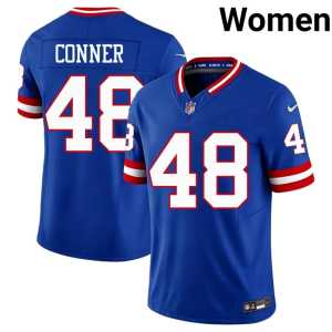 Tanner Conner #48 Royal Stitched Womens NY Giants Throwback Jerseys 929658-844 - Image 1
