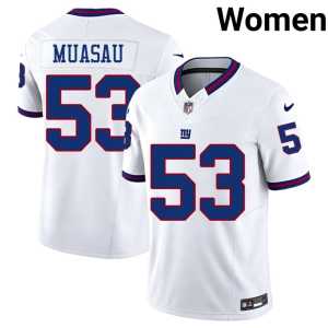 Darius Muasau White Replica Women's Throwback Jints #53 Jerseys 692285-800 - Image 1