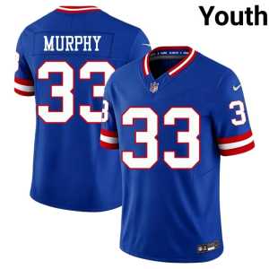 Caleb Murphy #33 Throwback Royal Player NYG Youth Jerseys 222284-708 - Image 1