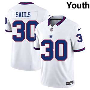 Ben Sauls Stitched #30 White Throwback Jints Youth Jerseys 366813-244 - Image 1
